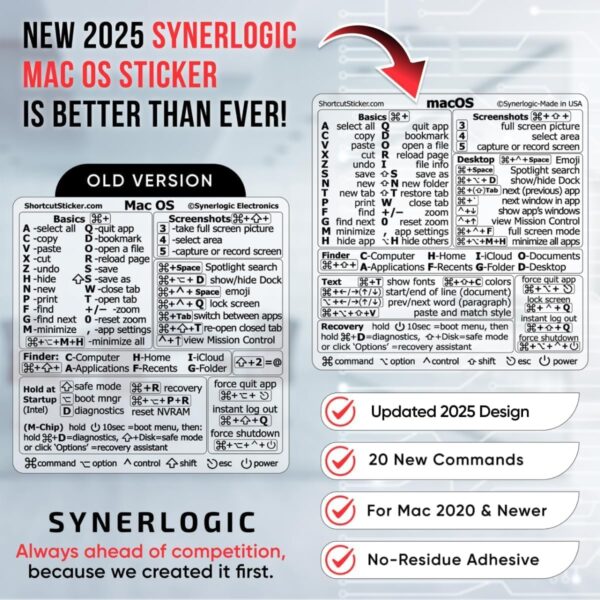 71h4emnCflL._AC_SL1200_.jpg Synerlogic Mac OS Shortcuts Sticker | Keyboard Stickers for ...