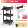 71hvR9pCpuL._AC_SL1500_.jpg Goovilla 3 Tier Rolling Utility Cart Organizer with Removabl...