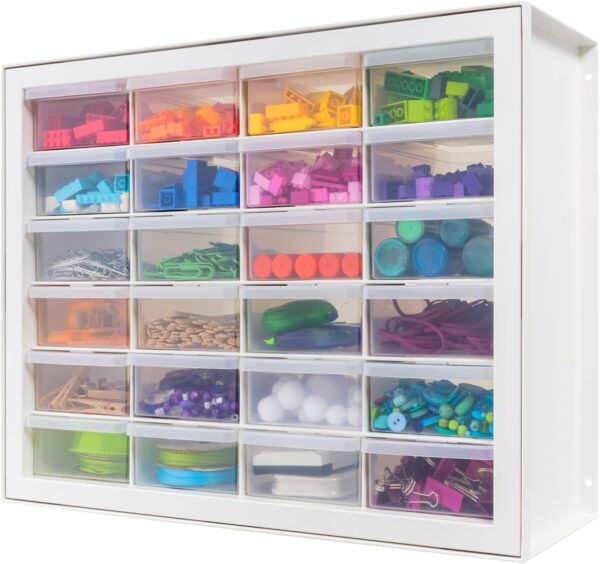 IRIS USA Plastic Drawer Storage Organizer, 24-Drawer Teacher...