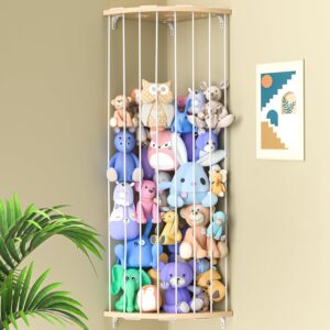 Stuffed Animal Storage Wood Corner Plush Toys Holder with St... Stuffed Animal Storage Wood Corner Plush Toys Holder with St...