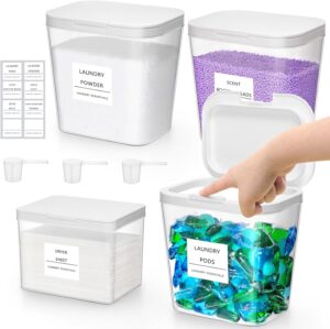 Lifewit 4 Pack 0.72 Gal Laundry Pods container & 0.5 Gal Dry...