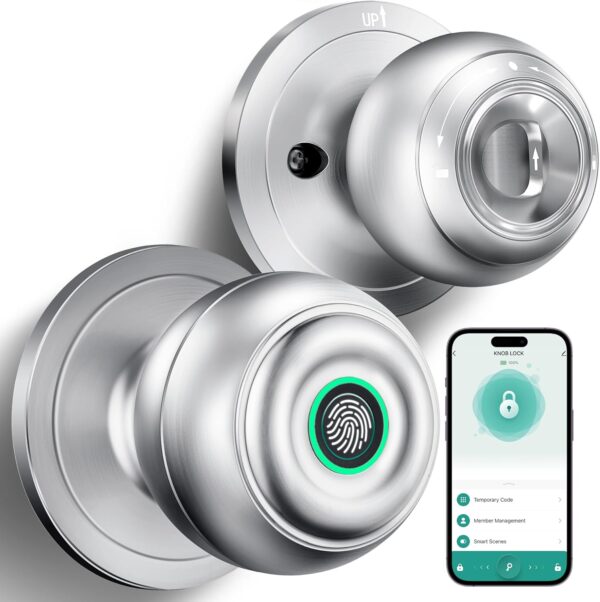 Fingerprint Door Lock, Smart Fingerprint Door Knob with Lock...