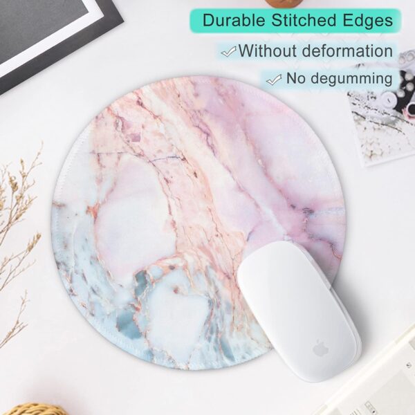 71kJQZFpM-L._AC_SL1500_.jpg ITNRSIIET Marble Round Mouse Pad Pink Marble Customized Prem...