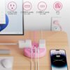 71lAkKyLuCL._AC_SL1500_.jpg Pink Extension Cord with Surge Protected 1080J - 5 FT Flat E...