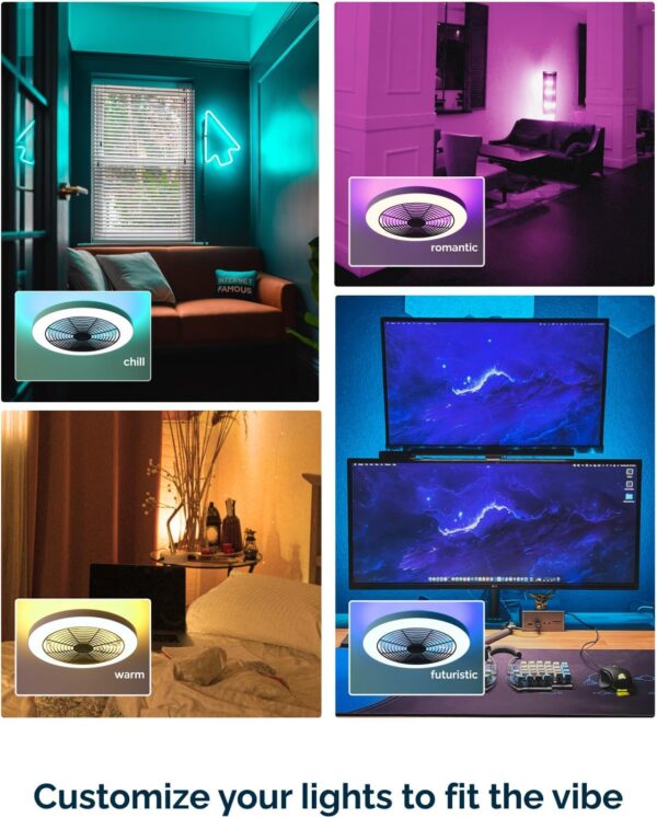 71lDOPmrHoL._AC_SL1500_.jpg Orison Smart Bladeless Low Profile Ceiling Fan with LED-RGB ...