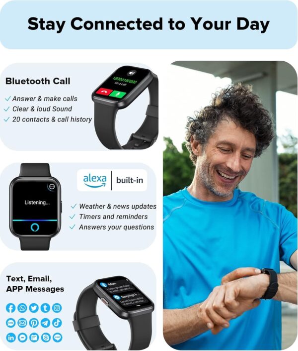 Smart Watch for Men Women Android iPhone, Alexa Built-in Fit...