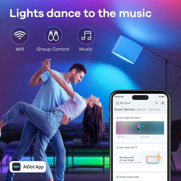 Linkind Matter Smart Light Bulb, WiFi Smart Bulbs, Work with...