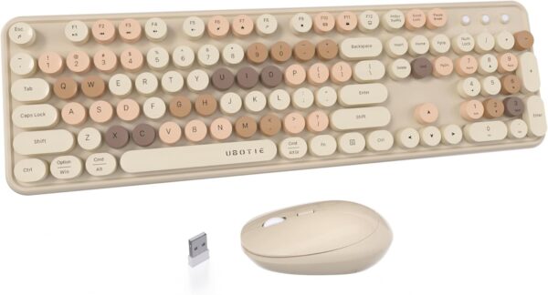 UBOTIE Colorful Computer Wireless Keyboards Mouse Combos, Ty... UBOTIE Colorful Computer Wireless Keyboards Mouse Combos, Ty...