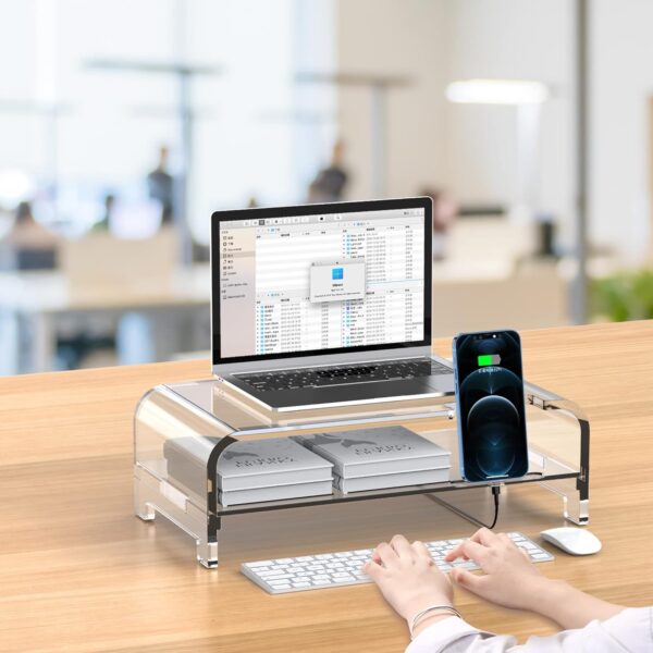 71miKVddSL._AC_SL1500_.jpg Acrylic Monitor Stand Riser Acrylic Laptop Stand Clear Compu...