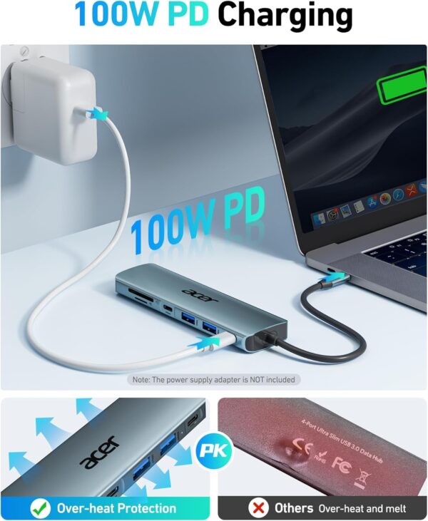 71nLLdcqfcL._AC_SL1500_.jpg Acer USB C Hub, 7 in 1 USB C to HDMI Splitter, 2 USBA 3.1 GE...