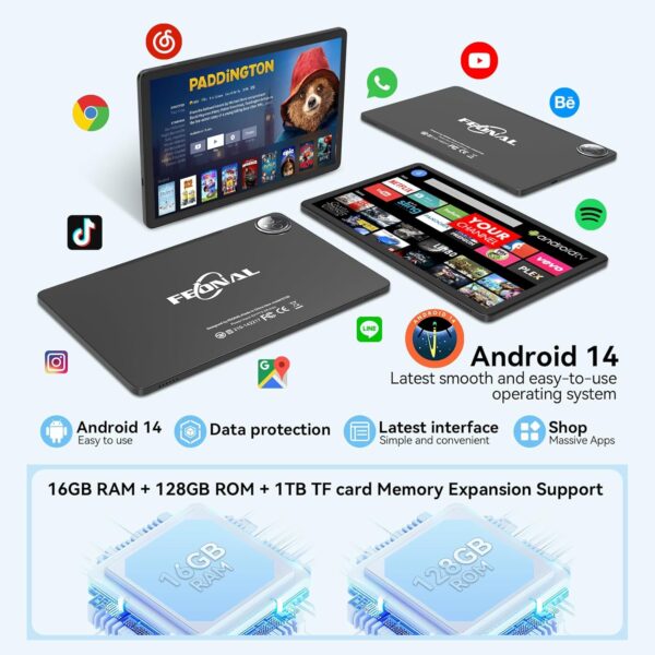 71nhoXycktL._AC_SL1500_.jpg Tablet 11 inch Android 14 Tablet, 2025 Latest Update 128GB R...