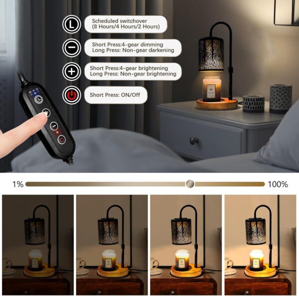 Candles Warmer with Timer and Dimmer, Adjustable Height Cand...