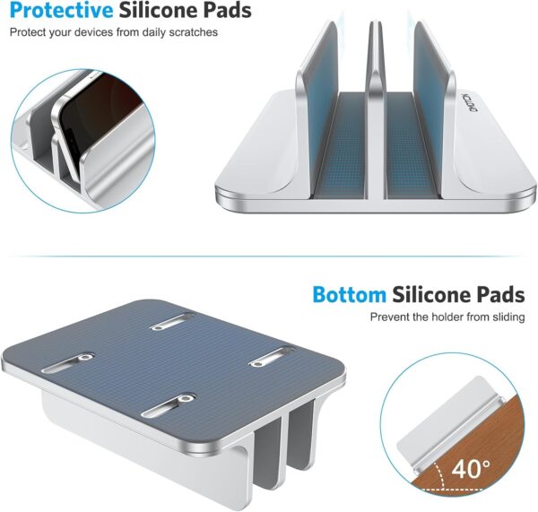 71pQxmD7o-L._AC_SL1500_.jpg OMOTON [Updated Dock Version Vertical Laptop Stand, Double D...