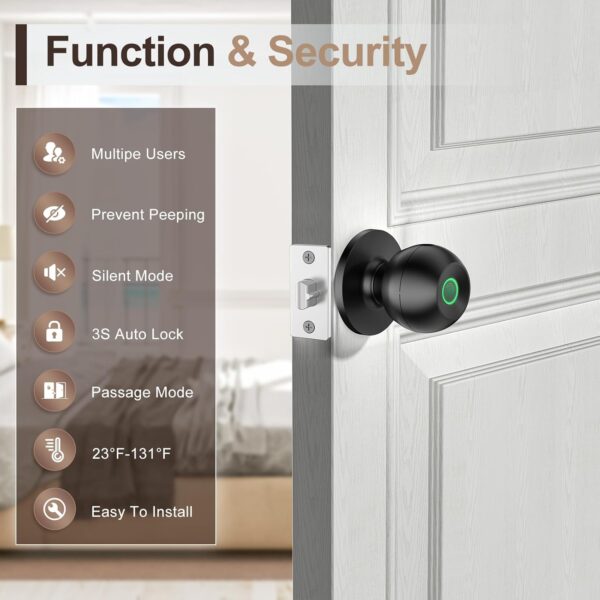71pcIP12JaL._AC_SL1500_.jpg Fingerprint Door Lock,Smart Door Knob, Smart Lock Biometric ...