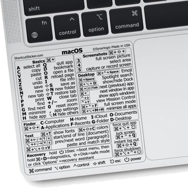 Synerlogic Mac OS Shortcuts Sticker | Keyboard Stickers for ... Synerlogic Mac OS Shortcuts Sticker | Keyboard Stickers for ...