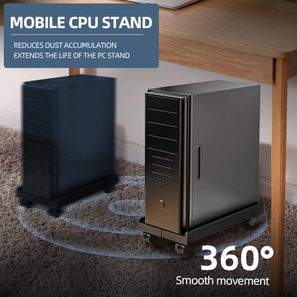 Adjustable Mobile CPU Stand, Ventilated Computer Tower Stand...