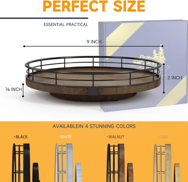 71r69QlQ6PL._AC_SL1500_.jpg Farmhouse Oak 9" Lazy Susan Turntable Organizer for Cabinet,...