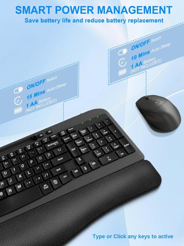 71rSuJDi26L._AC_SL1500_.jpg Wireless Keyboard and Mouse Combo, Wave Keys Computer Ergono...