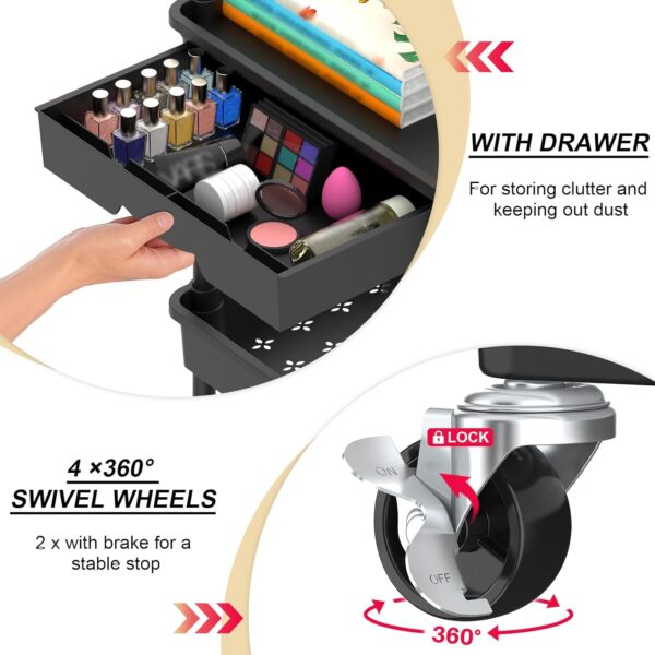 71rpB5yKZkL._AC_SL1500_.jpg Goovilla 3 Tier Rolling Utility Cart Organizer with Removabl...