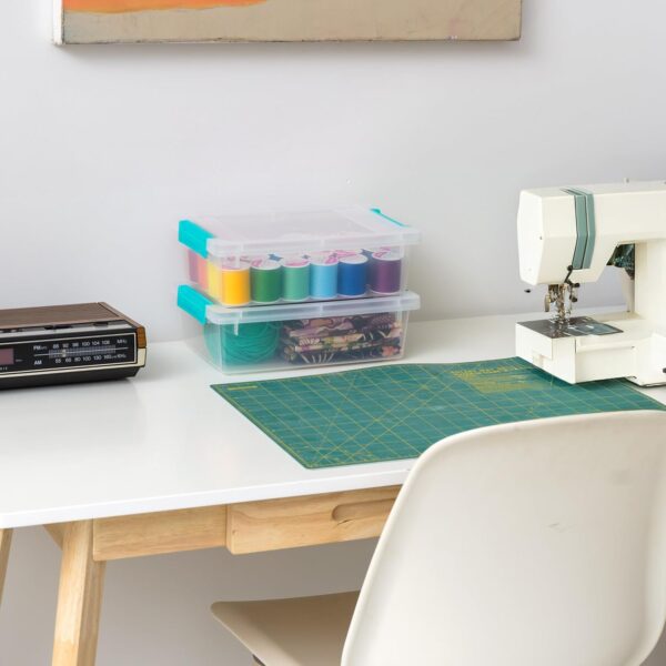 IRIS USA 2 Qt. Plastic Storage Bins Containers with Lids, 6 ...