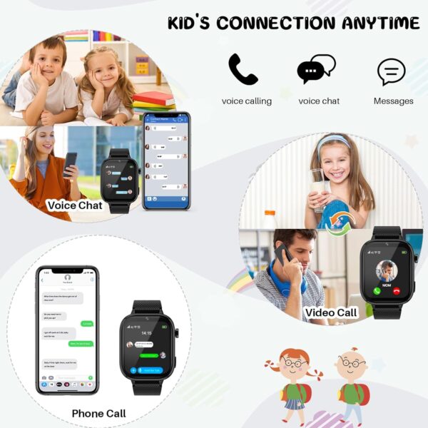 OKYUK 4G Smartwatch, Kids Watch for Kids with SIM Card, 47 E...
