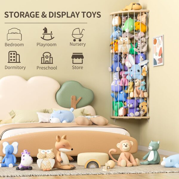 71sRamynFQL._AC_SL1500_.jpg Stuffed Animal Storage Wood Corner Plush Toys Holder with St...