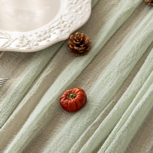71tgAwLUF8L._AC_SL1277_.jpg Sage Green Spring Table Runner Cheesecloth 120 Inch 10 FT Ru...