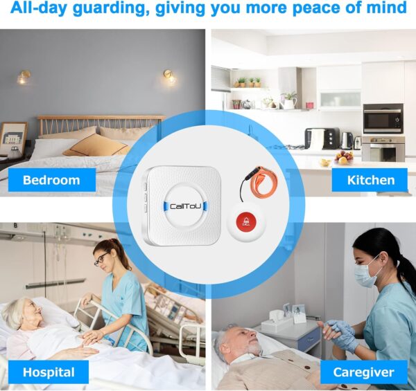 71v-9eKeaRL._AC_SL1500_.jpg CallToU Wireless Caregiver Pager Smart Call System 2 SOS Cal...