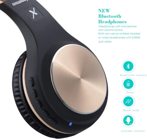 71v9DiKXiTL._AC_SL1500_.jpg Riwbox Bluetooth Headphones, XBT-80 Folding Stereo Wireless ...