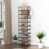 10 Tiers Tall Shoe Rack 20-25 Pairs Boots Organizer Storage ...