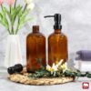 GMISUN Amber Glass Soap Dispenser, 2 Pack Bathroom Hand Soap...