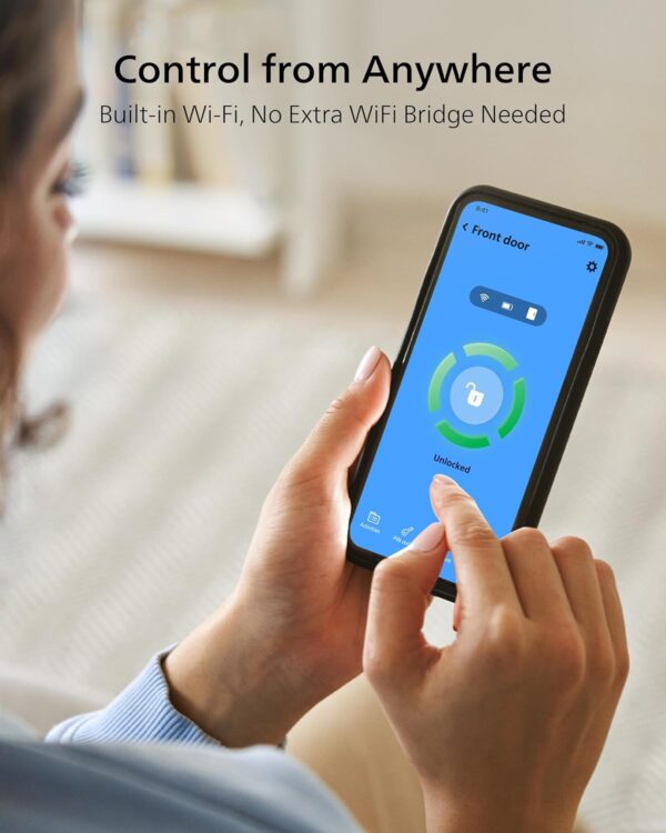 71y8EfVHlL._AC_SL1500_.jpg Philips Wi-Fi Smart Lock, Turn Your Existing Deadbolt into S...