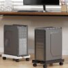 Adjustable Mobile CPU Stand, Ventilated Computer Tower Stand...
