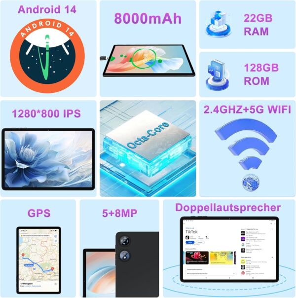 71yi1NC-FFL._AC_SL1500_.jpg 2025 Android 14 Tablet, 22GB RAM 128GB ROM 1TB Expand, 10 in...