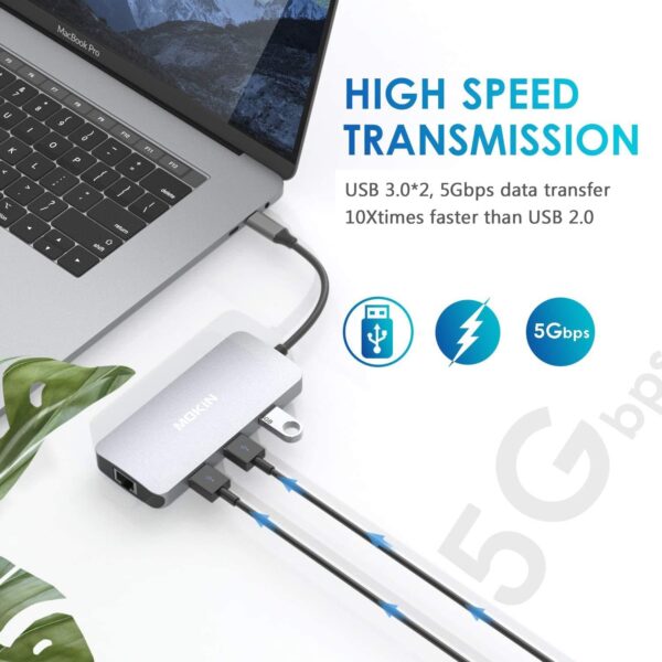 71yyJPI8gdL._AC_SL1500_.jpg USB C Adapters for MacBook Pro/Air,Mac Dongle with 3 USB Por...