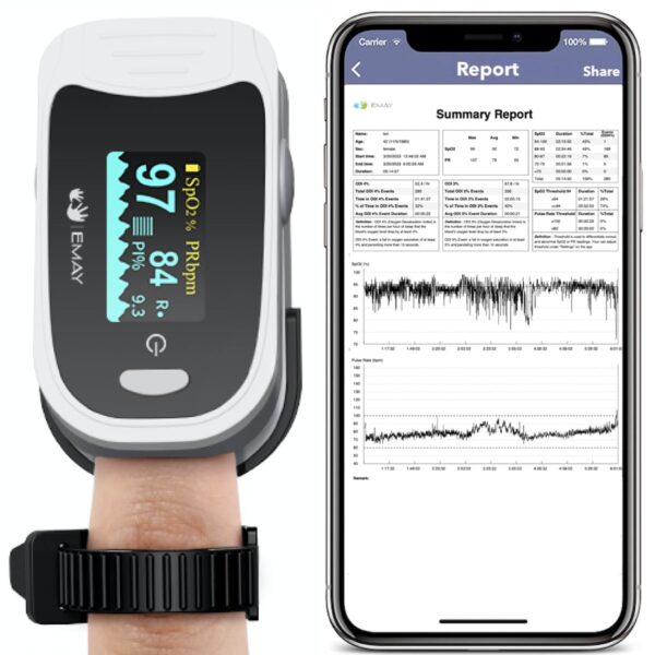 EMAY Sleep Oxygen Monitor with Built-in Recording Capability... EMAY Sleep Oxygen Monitor with Built-in Recording Capability...