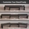 BONTEC Dual Monitor Stand Riser with Smartphone Holder, Adju...
