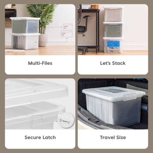 81abUiNKaL._AC_SL1500_.jpg IRIS USA File Box, Plastic File Organizer with Lids for Lett...