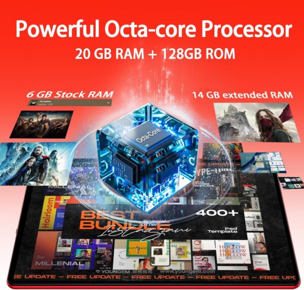 81xCXfy54L._AC_SL1500_.jpg Android 14 Tablet 10.1 inch Tablets,20GB RAM 128GB ROM 1TB E...