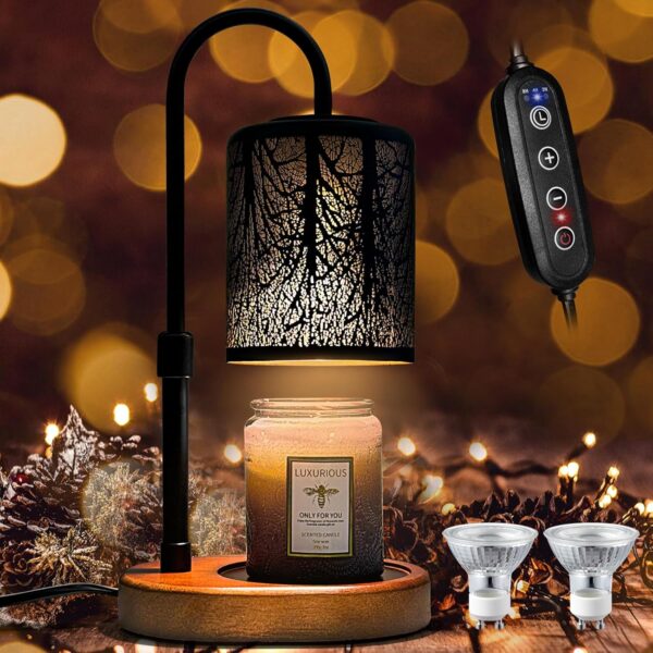 Candles Warmer with Timer and Dimmer, Adjustable Height Cand...