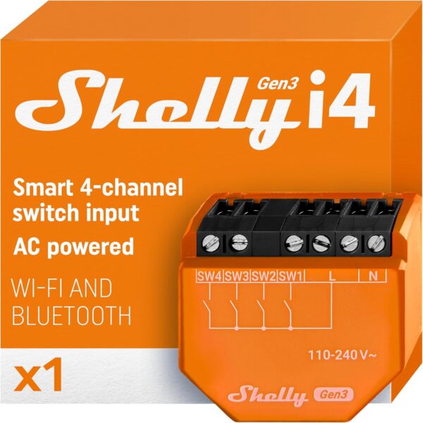 Shelly i4 Gen3 | WiFi Smart 4-digital inputs controller of S...