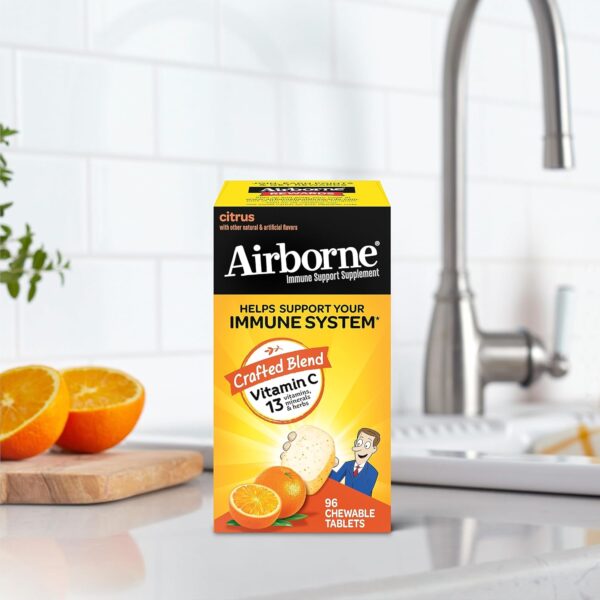 811gSFdQRVL._AC_SL1500_.jpg Airborne 1000mg Vitamin C Chewable Tablets with Zinc, Immune...