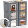 GoMaihe Clothes Storage Bin with Metal Frame: 6-Pack Stackab... GoMaihe Clothes Storage Bin with Metal Frame: 6-Pack Stackab...