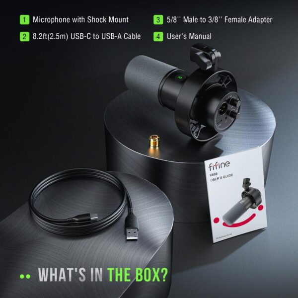 814Yjvf8NzL._AC_SL1500_.jpg FIFINE Dynamic Microphone, XLR/USB Podcast Recording PC Micr...