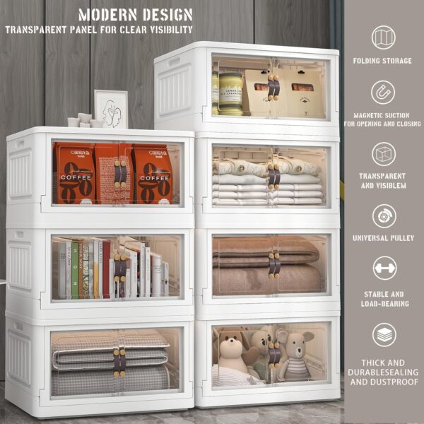 814clCpwM1L._AC_SL1500_.jpg 5 Storage Bins with 5 Lids, 78 Qt White Closet Organizers an...