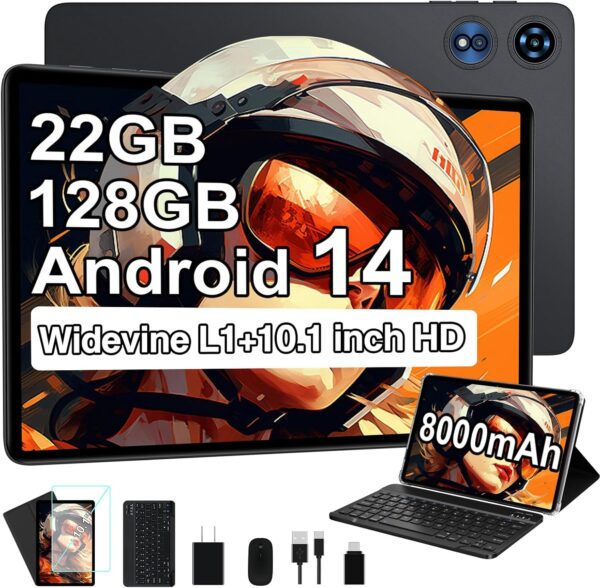 2025 Android 14 Tablet, 22GB RAM 128GB ROM 1TB Expand, 2025 Android 14 Tablet, 22GB RAM 128GB ROM 1TB Expand, 10 in...