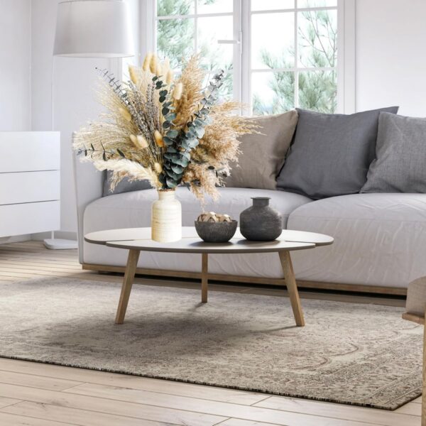 Green Pampas Grass Boho Bouquet – Exquisite Lavender and Euc...