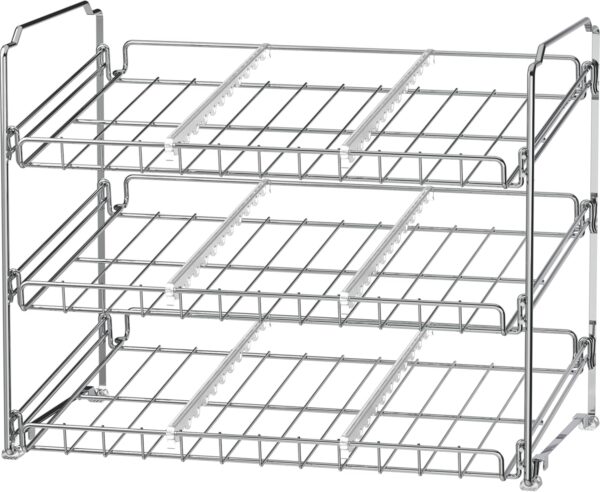Simple Houseware Stackable Can Rack Organizer, 3-Tier Chrome...