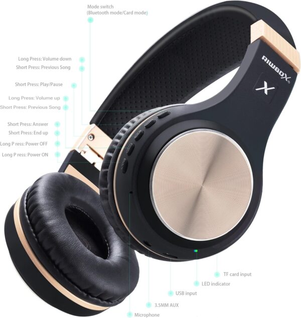 819szuLJ0-L._AC_SL1500_.jpg Riwbox Bluetooth Headphones, XBT-80 Folding Stereo Wireless ...