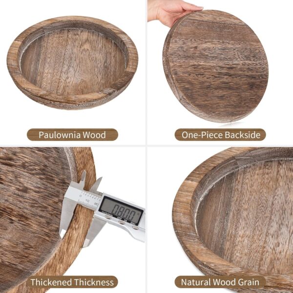 81A8lLUNfpL._AC_SL1500_.jpg Hanobe Candle Plate Holder Tray: Round Wooden Decorative Can...